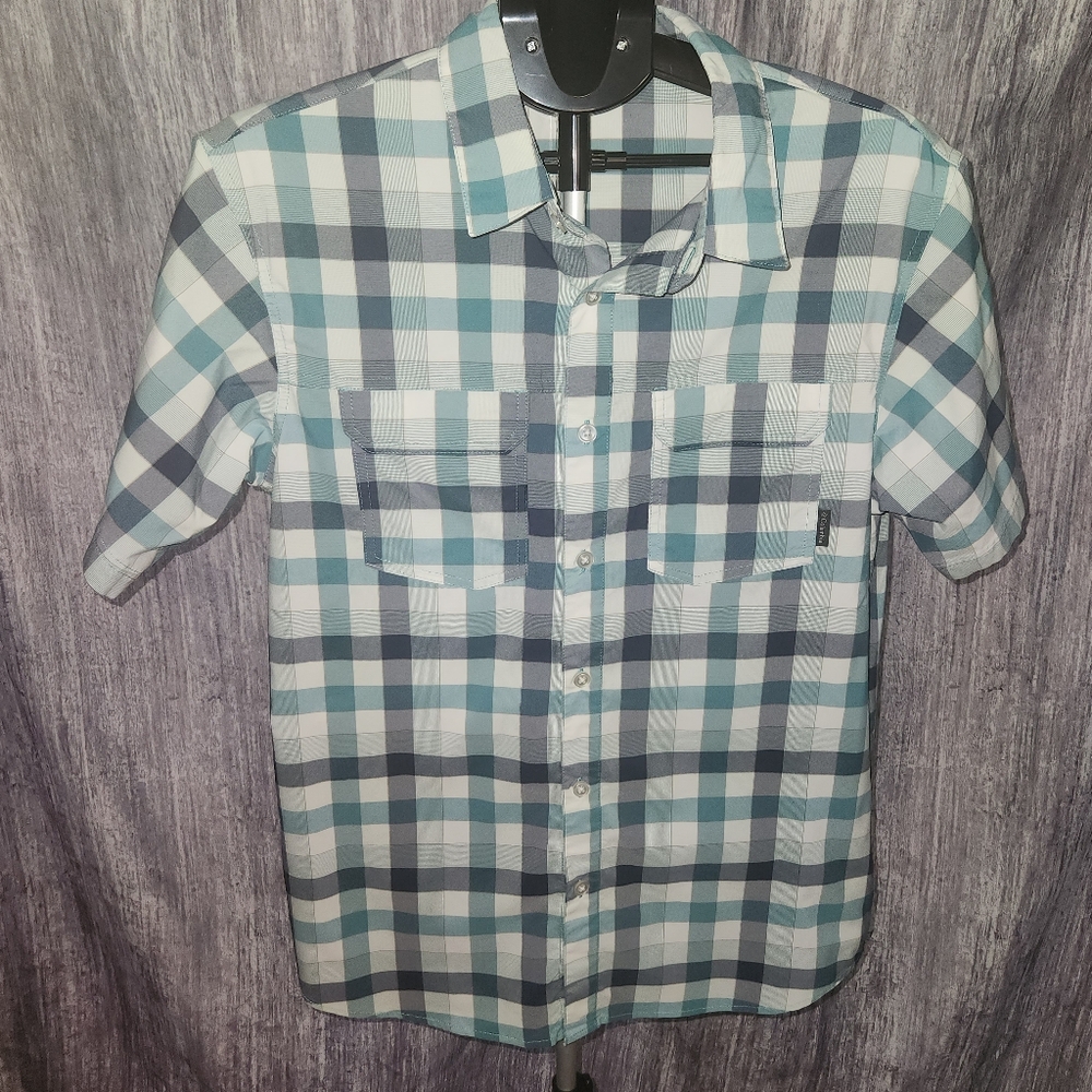 Columbia Mens Plaid Short Sleeve Button Up Shirt Casual Outdoor